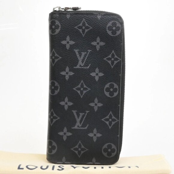 LOUIS VUITTON Zippy Wallet Vertical Monogram Eclipse Leather